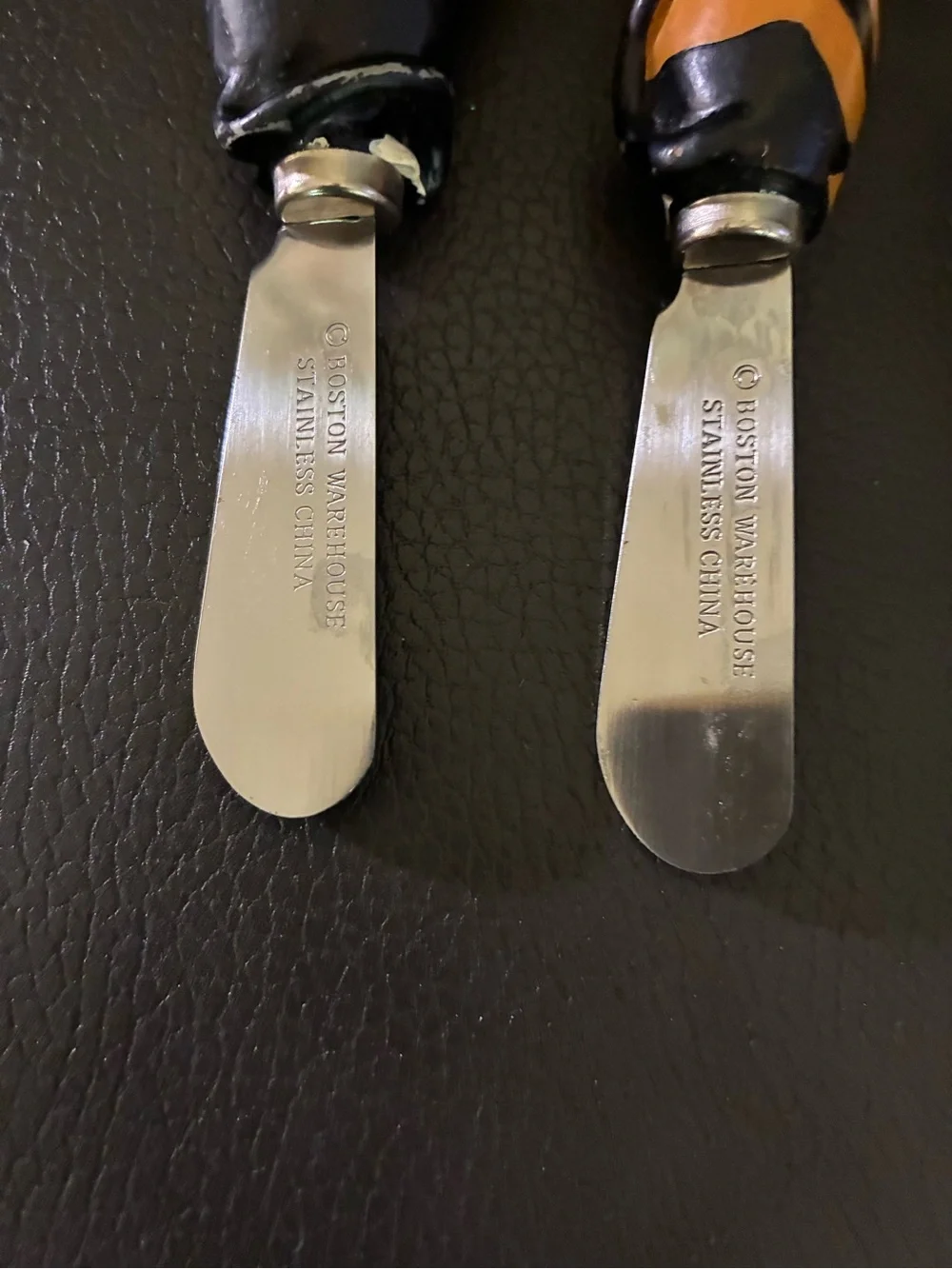 Set of 4 Assorted Boston Warehouse Stainless Steel Cat Designs Cheese Spreaders